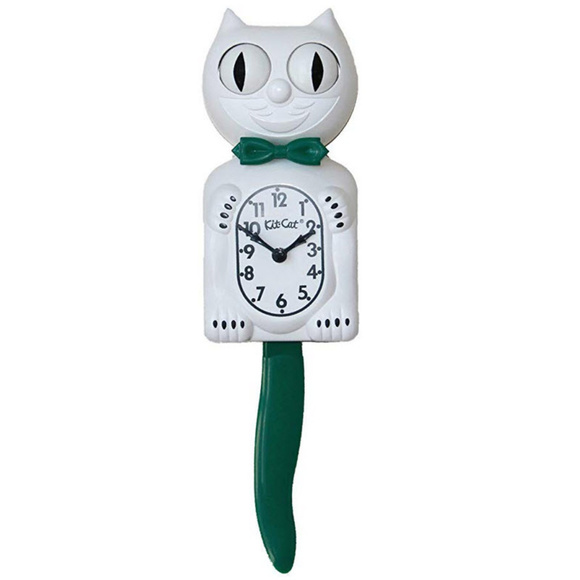 Candy Cane Green KIT-CAT CLOCK KAT KLOCK Christmas - Picture 1 of 4